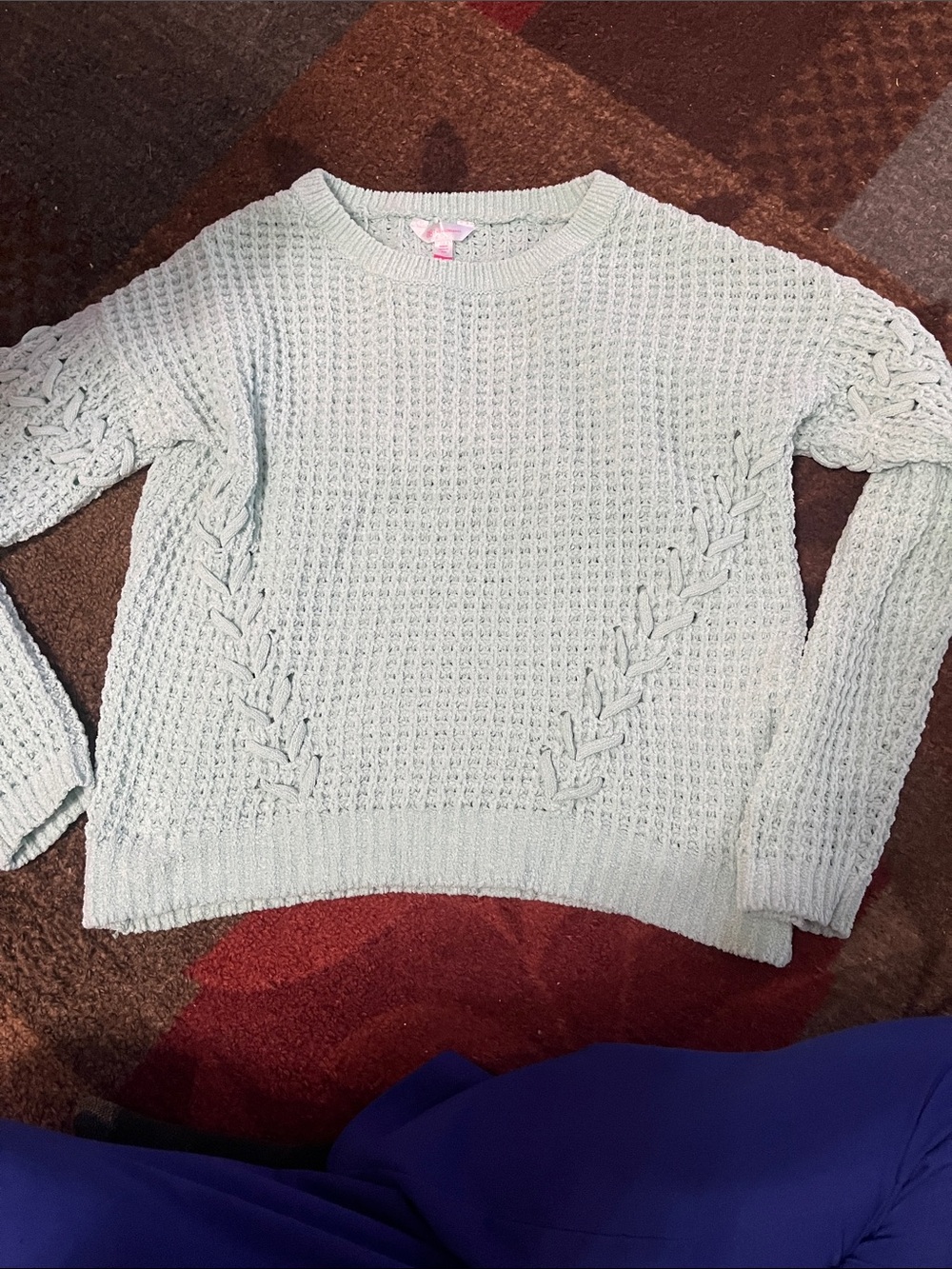Light Mint Cable-Detail Women’s Sweater